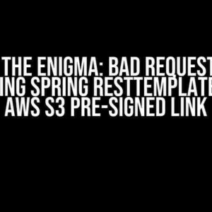 Solving the Enigma: Bad Request Errors when using Spring RestTemplate to call AWS S3 Pre-Signed Link